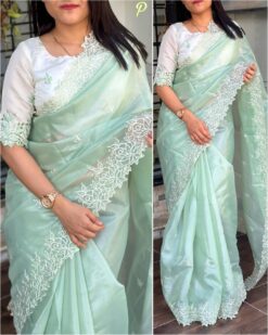 Sumshy White Rose Rangeen Silk Saree Collection