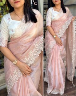 Sumshy White Rose Rangeen Silk Saree Collection