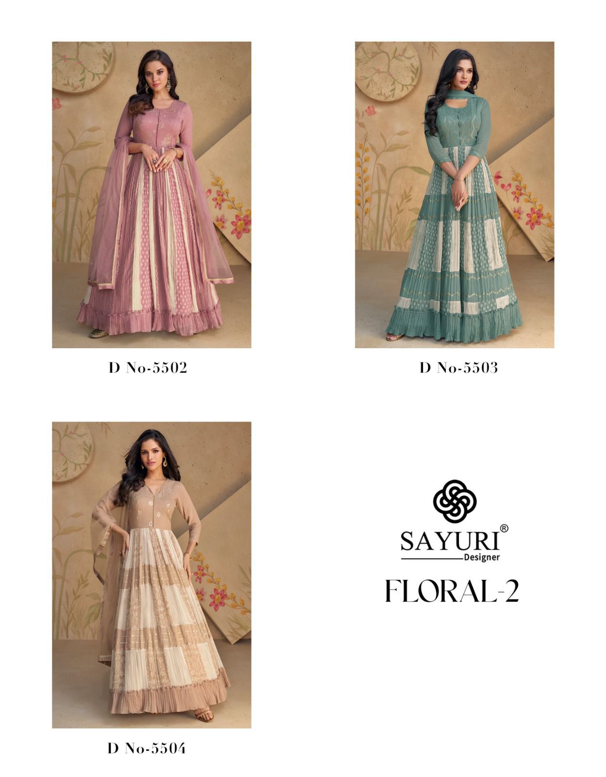 SAYURI DESIGNER FLORAL VOL-2 Gown with Dupatta