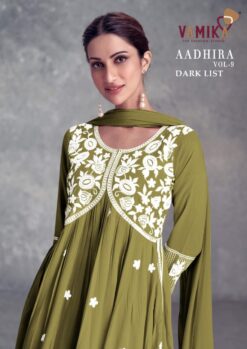 Vamika Aadhira Vol 9 Dark List Kurti Bottom With Dupatta Collection