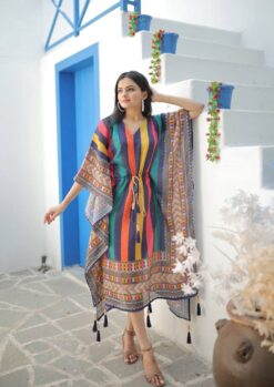 Sumshy Kaftan Chinon Printed Kaftan Collection