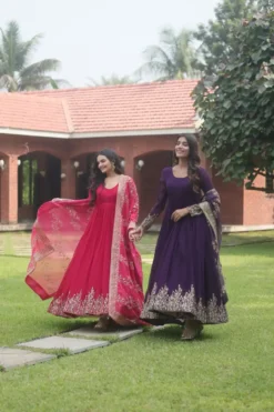 Sumshy W9158 Faux Blooming Gown with Dupatta