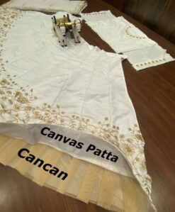 Sumshy SBD 1381 White Satin lehenga Choli