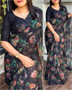 Sumshy Fiza Organza Satin Saree Collection