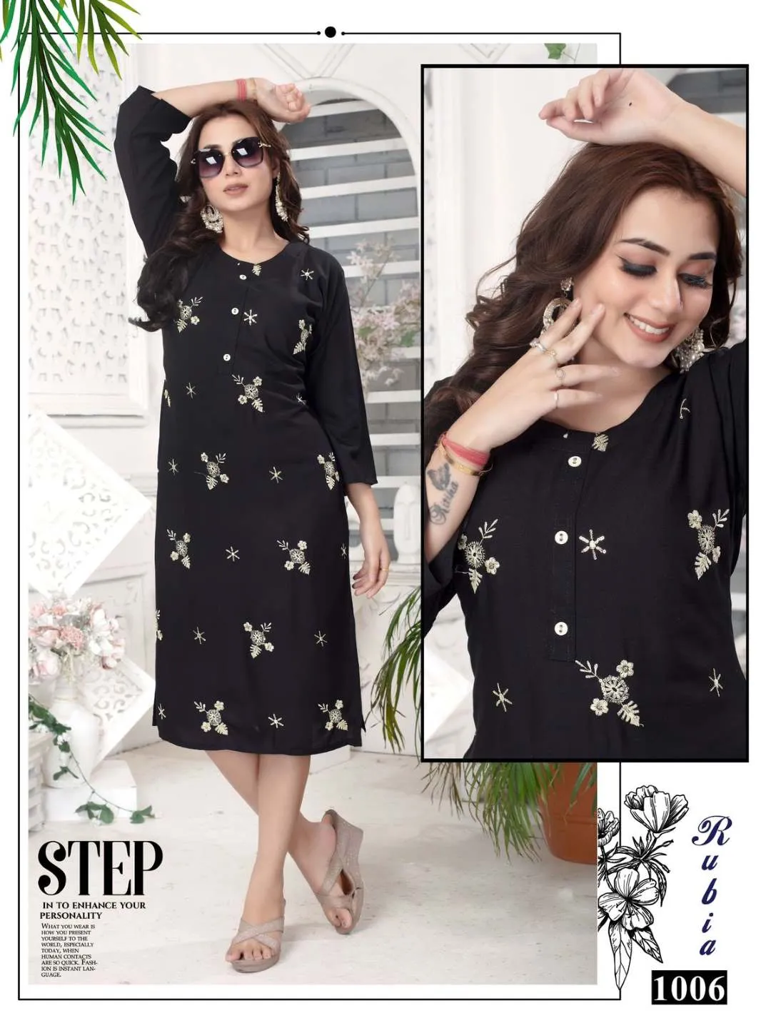 Beauty Rubia Kurti With Embroidery Work New Collection - Image 9