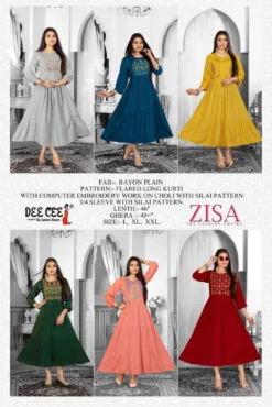 Deecee Zisa Rayon Printed Kurti Wholesale Catalog