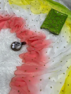 Epic Shaded Queen Pure Georgette Saree Under 1000