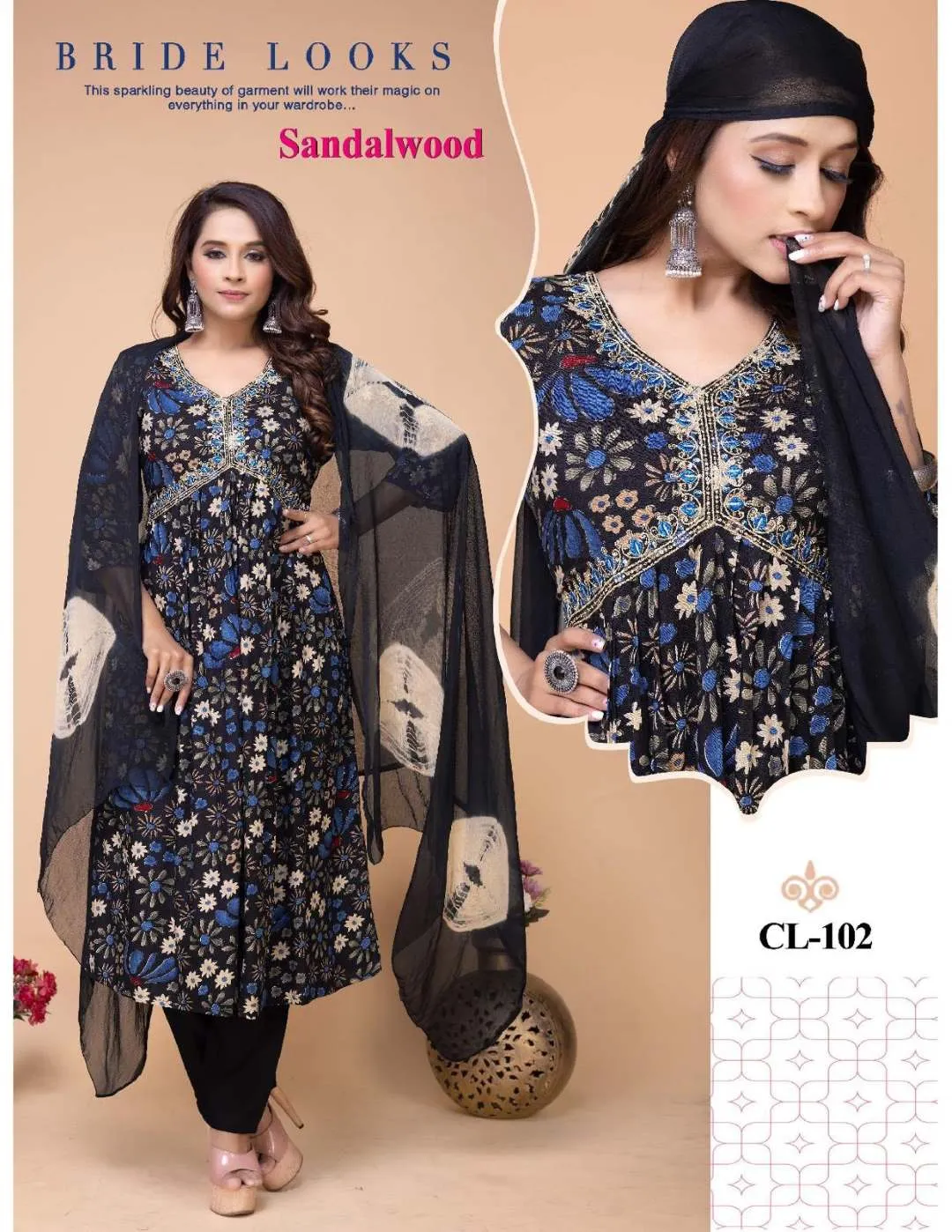 Fashion Talk Sandalwood Rayon Kurti Bottom With Dupatta - Image 4