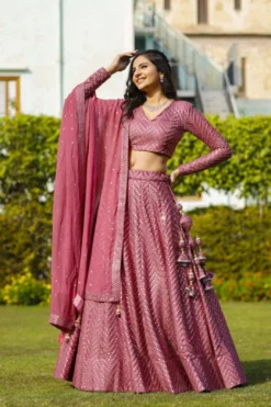 FD 352 Pink Georgette Lehenga Choli Latest Design Under 3000