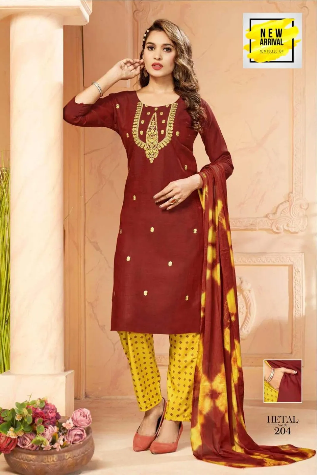 FT Hetal Kurti Pant With Dupatta Design - Image 3