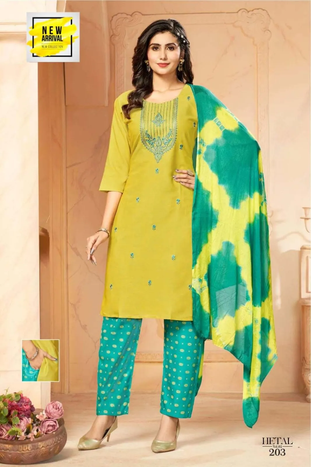 FT Hetal Kurti Pant With Dupatta Design - Image 8