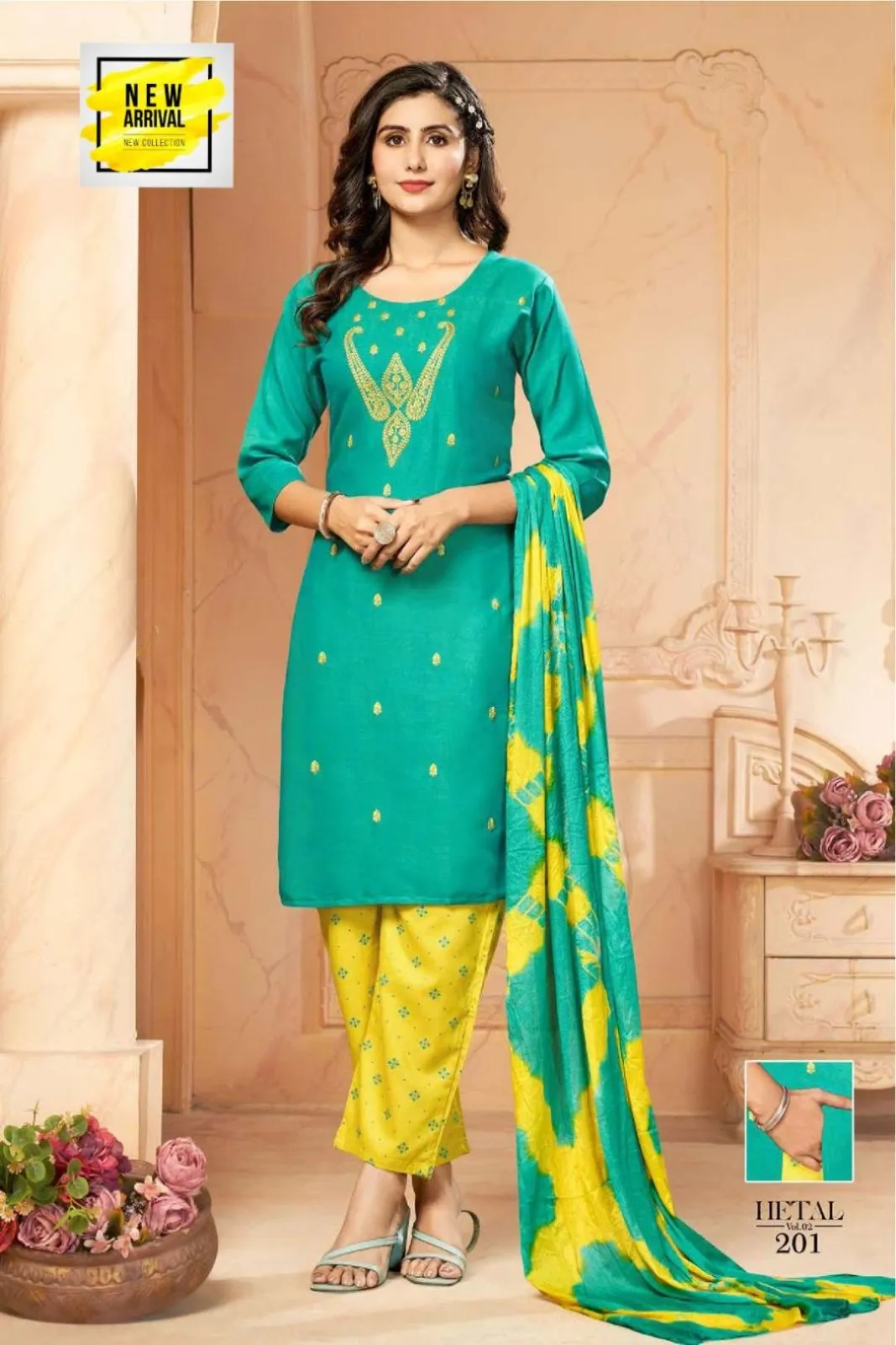FT Hetal Kurti Pant With Dupatta Design - Image 9