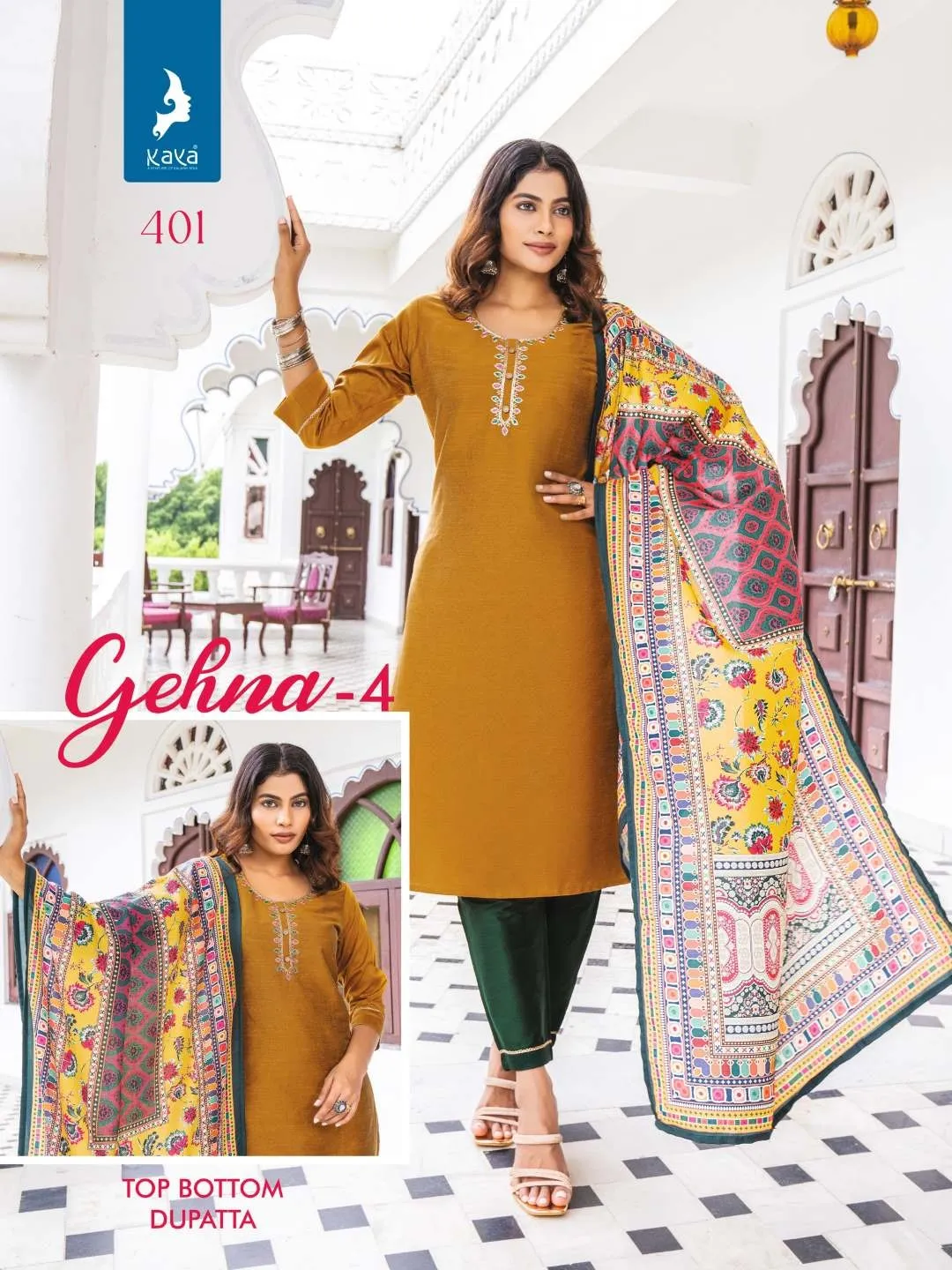 Kaya Ghena 4 Fancy Kurti Bottom With Dupatta Collection - Image 3