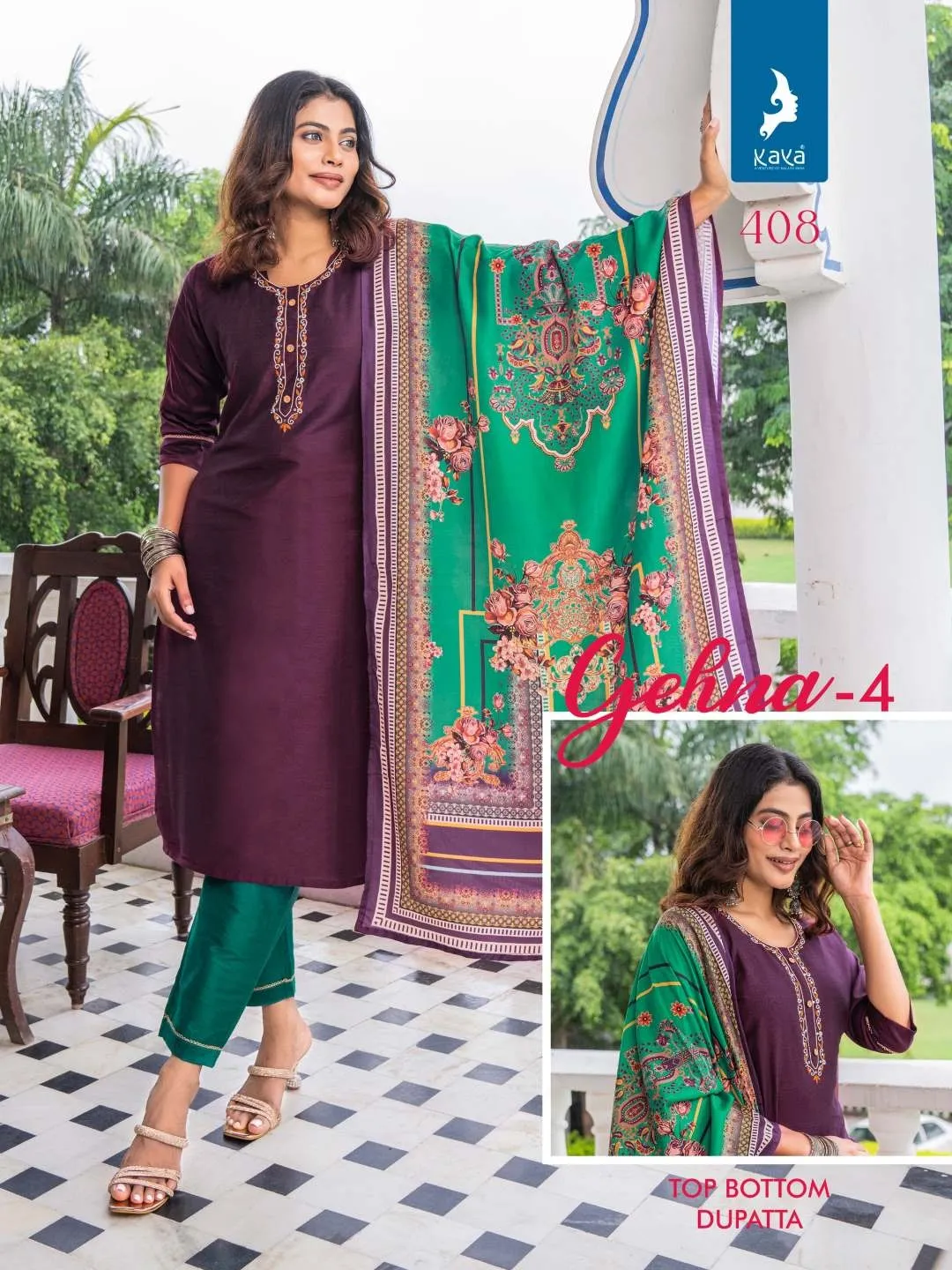 Kaya Ghena 4 Fancy Kurti Bottom With Dupatta Collection - Image 9
