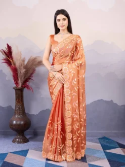 Kiara Canberry 6 Burberry Silk Saree With Embroidery Saree