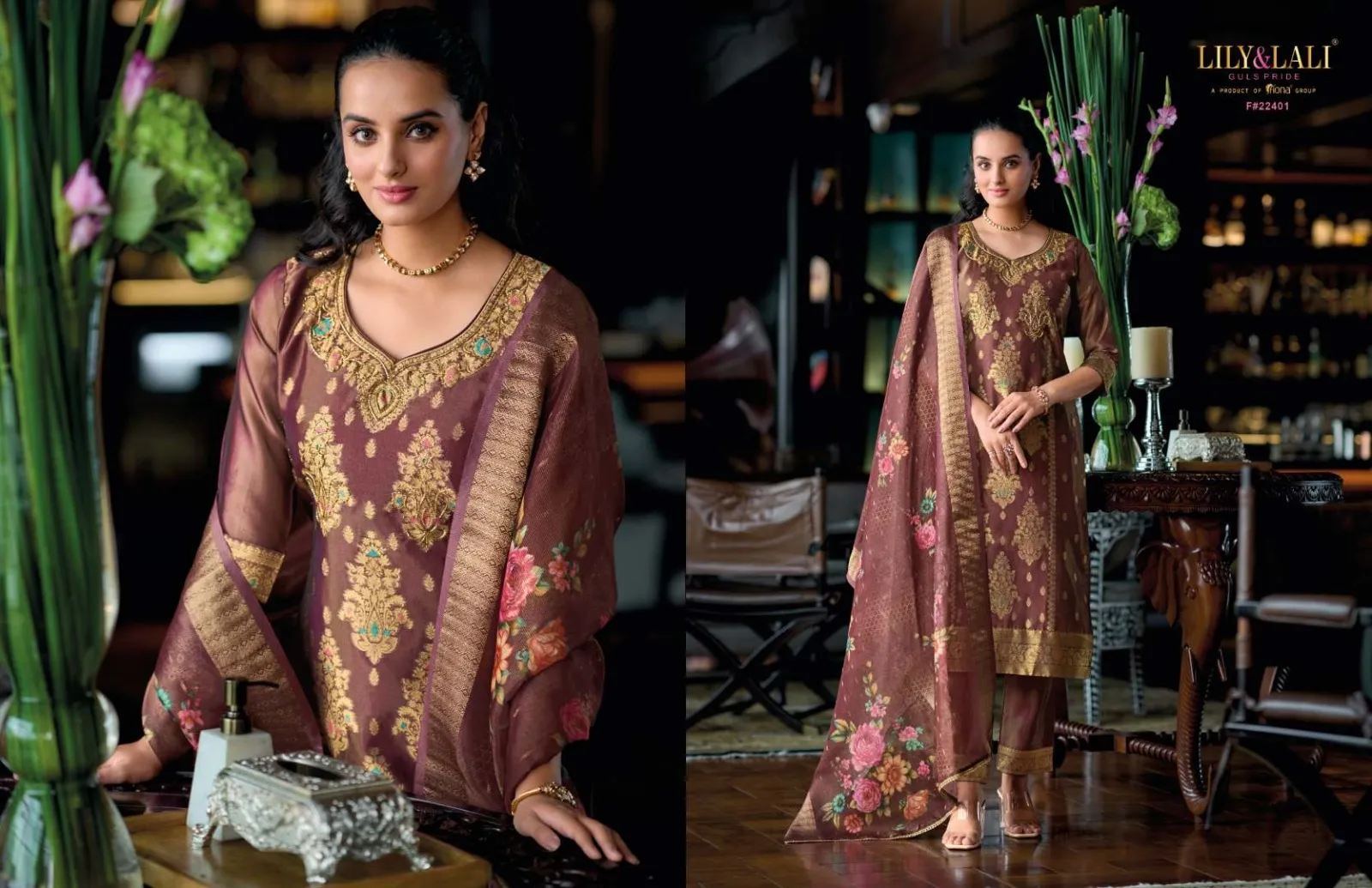 Lily And Lali Faridan Top Bottom With Dupatta Collection - Image 5