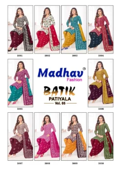 Madhav Batik Patiyala Vol 5 Printed Cotton Dress Material Wholesale