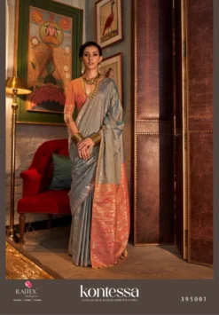 Rajtex Kontessa Silk Tussar Silk Handloom Saree Under 1500