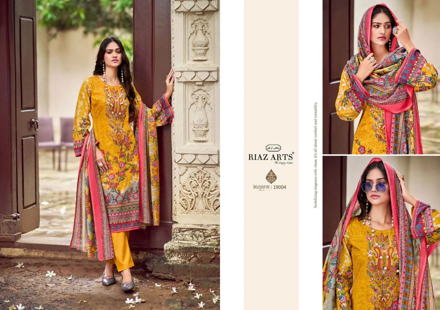Riaz Arts Musafir Vol 14 Lawn Digital Printed Dress Material