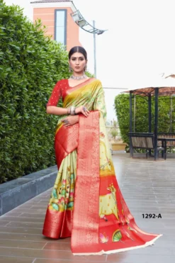 Sanjana Lichi Digital Soft Lichi Saree With Digital Print