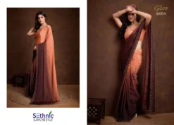 Sethnic Glaze Two Tone Chinnon Swarovski Saree Wholesale
