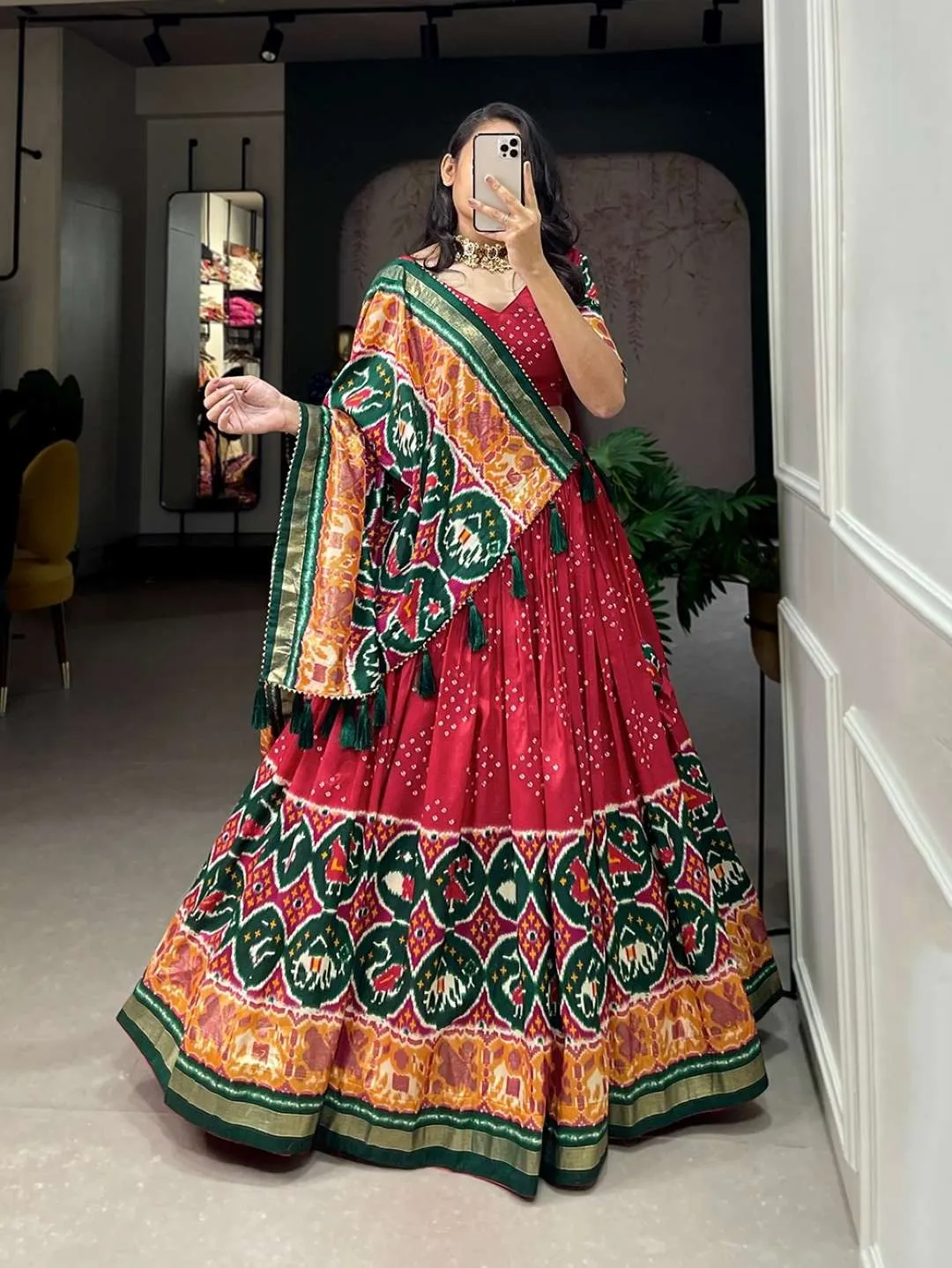 WMN 1684 Tussar Silk Lehenga Choli Wholesale - Image 3