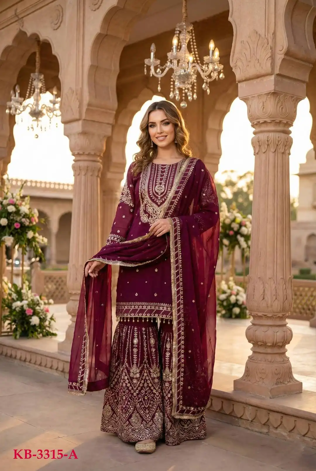 KB 3315 Sharara Suit Wedding Wholesale Online