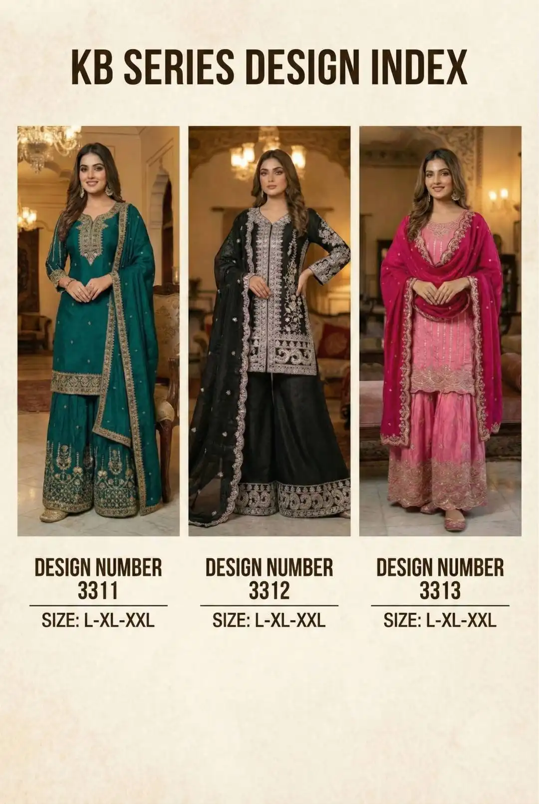 KB 3311 Sharara Suit Wedding Wholesale Market in Surat