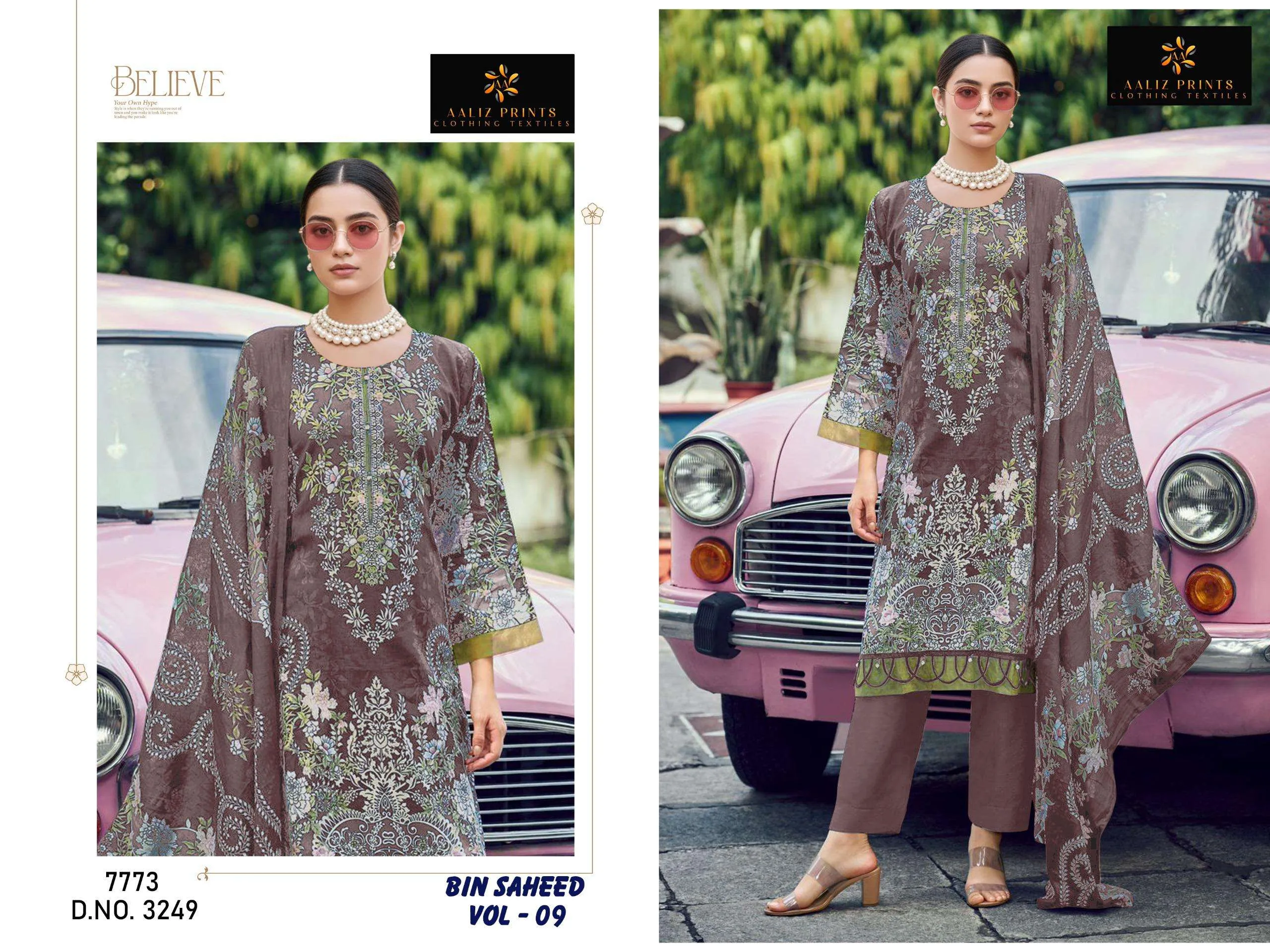 Aaliz Print Bin Saheed Vol 9 Unstitched Suits