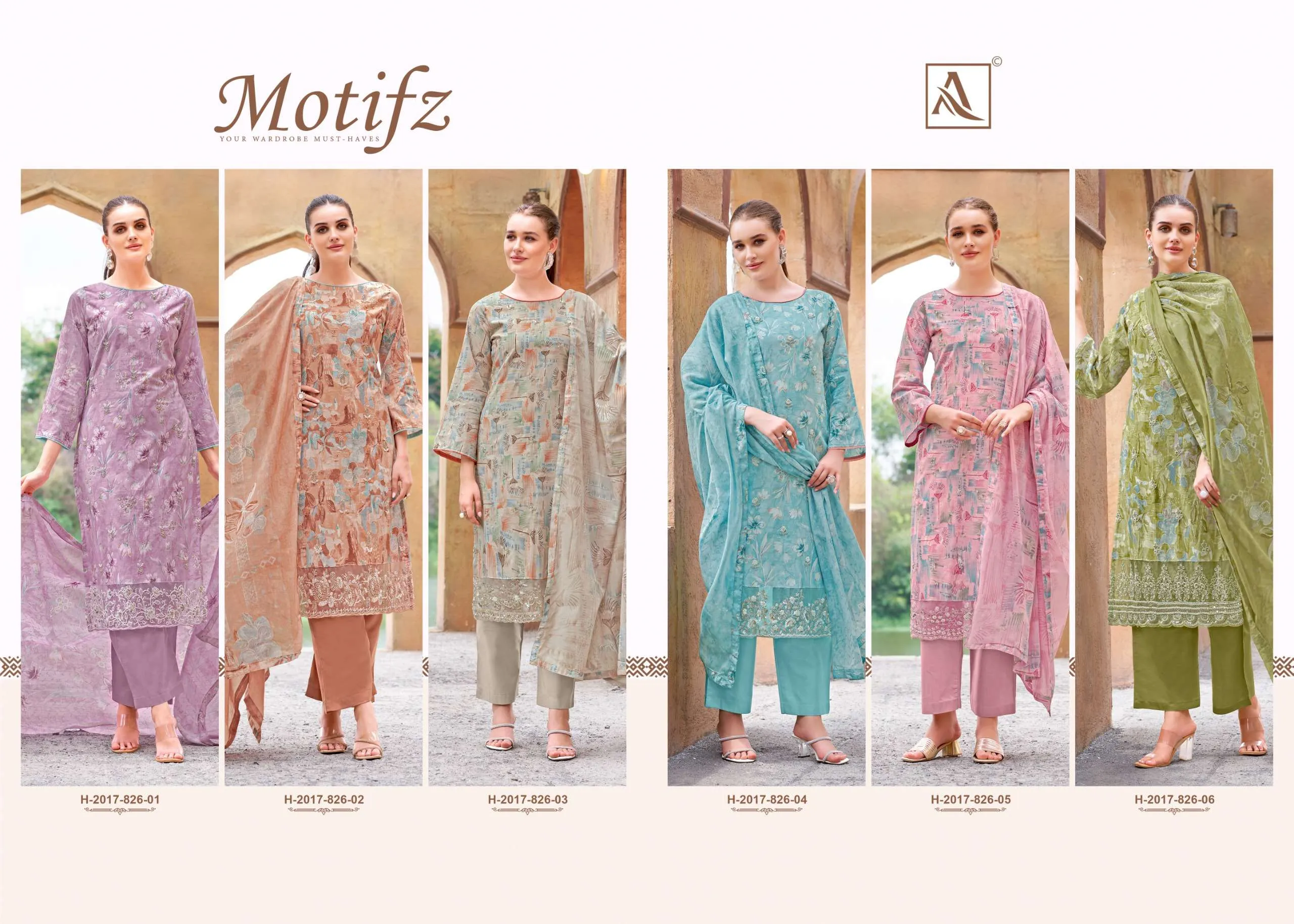 Alok Suits Motifz Semi Stitched Suits
