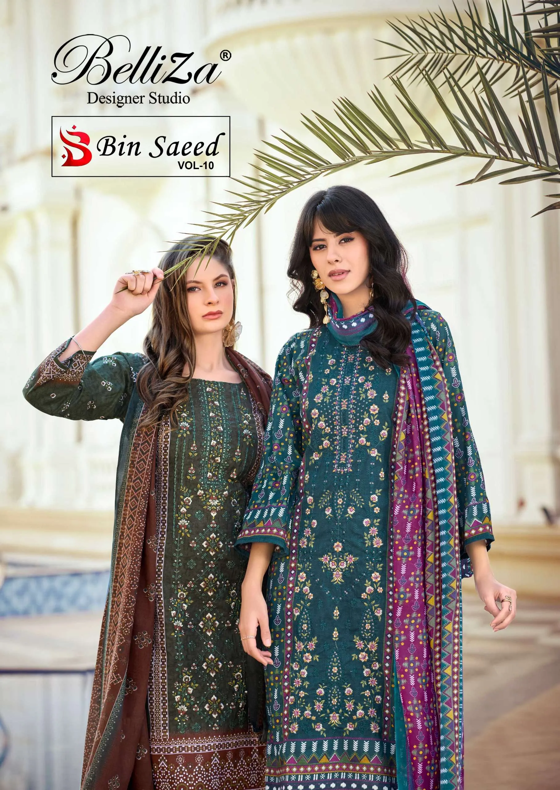 Belliza Designer Studio Bin Saeed Vol 10 Semi Stitched Suits