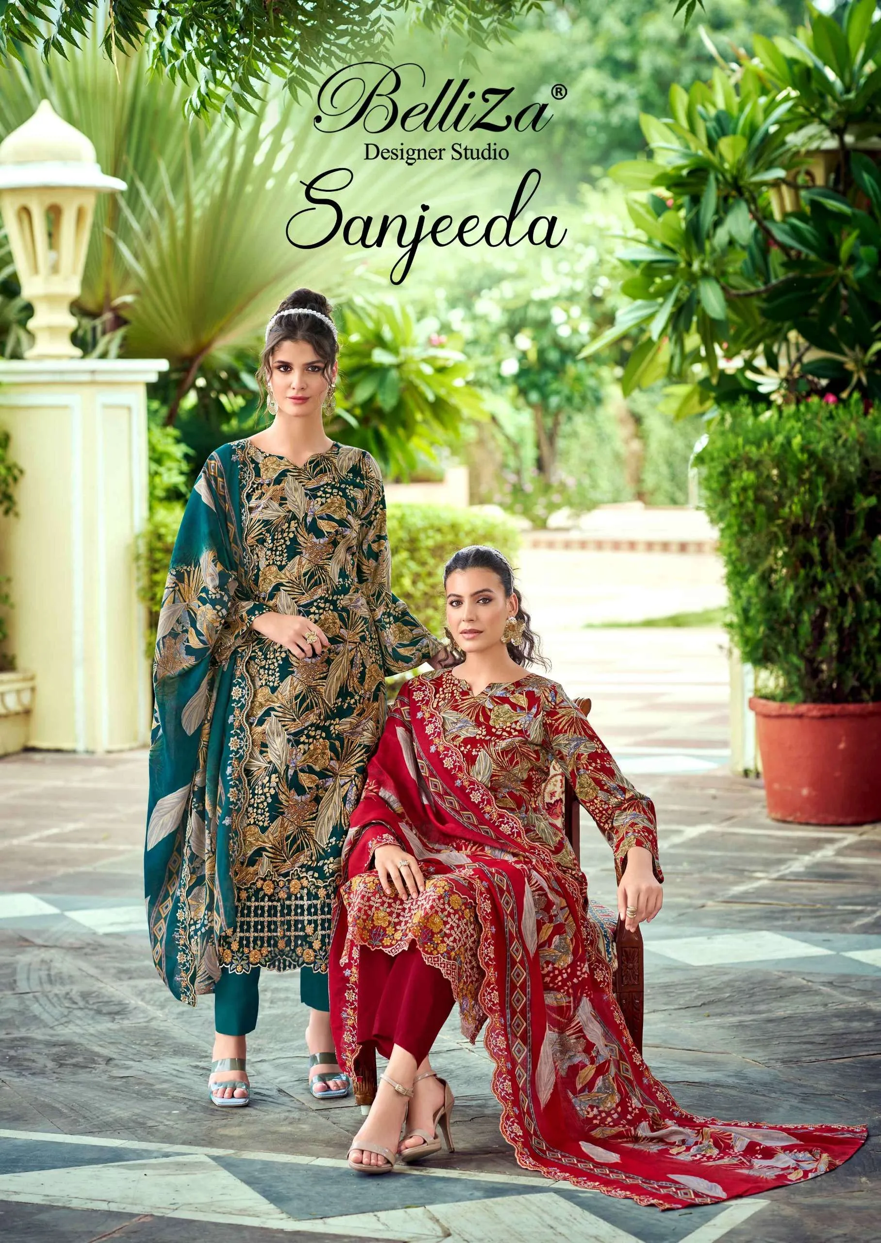 Belliza Designer Studio Sanjeeda Semi Stitched Suits