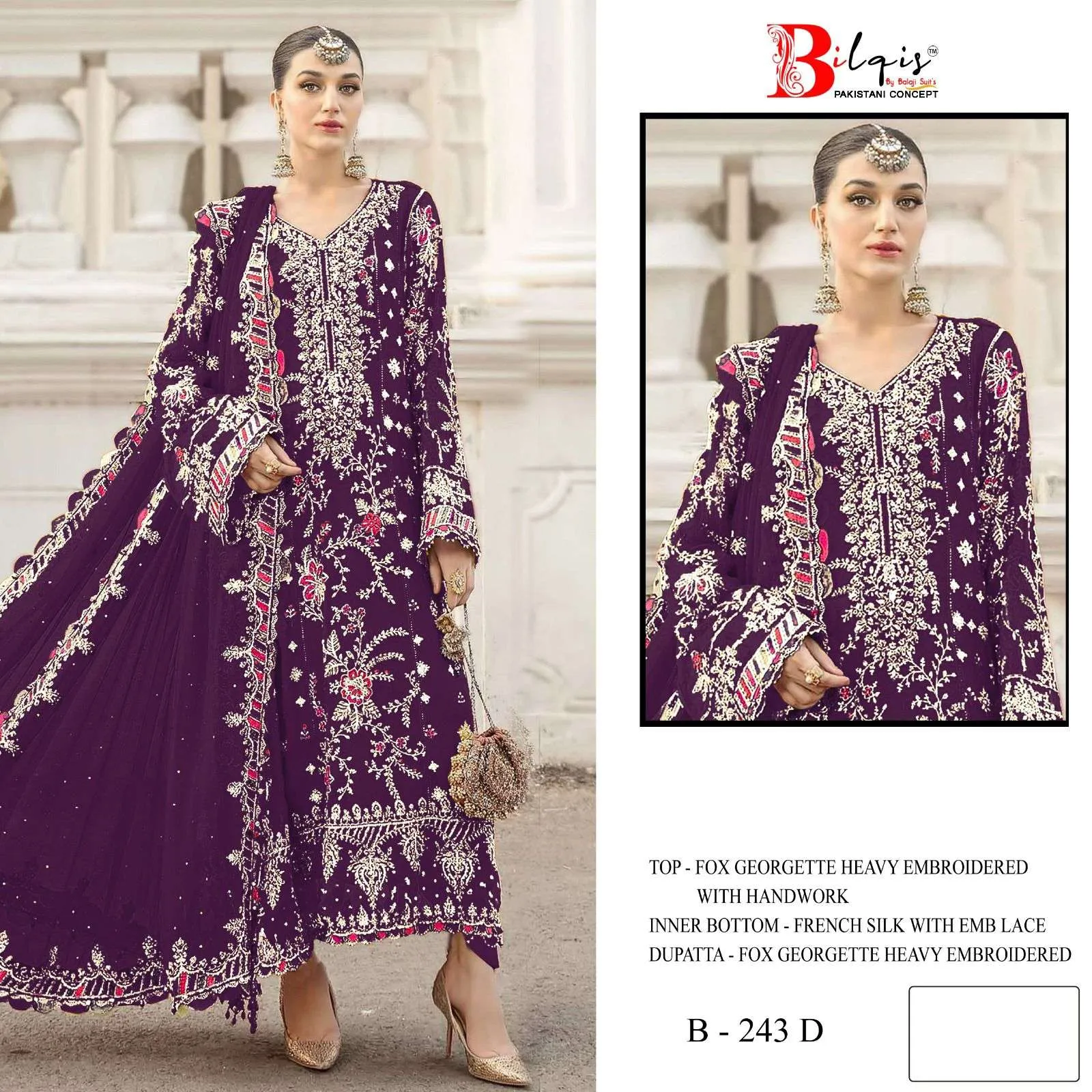 Bilqistm B 243 Pakistani Suits