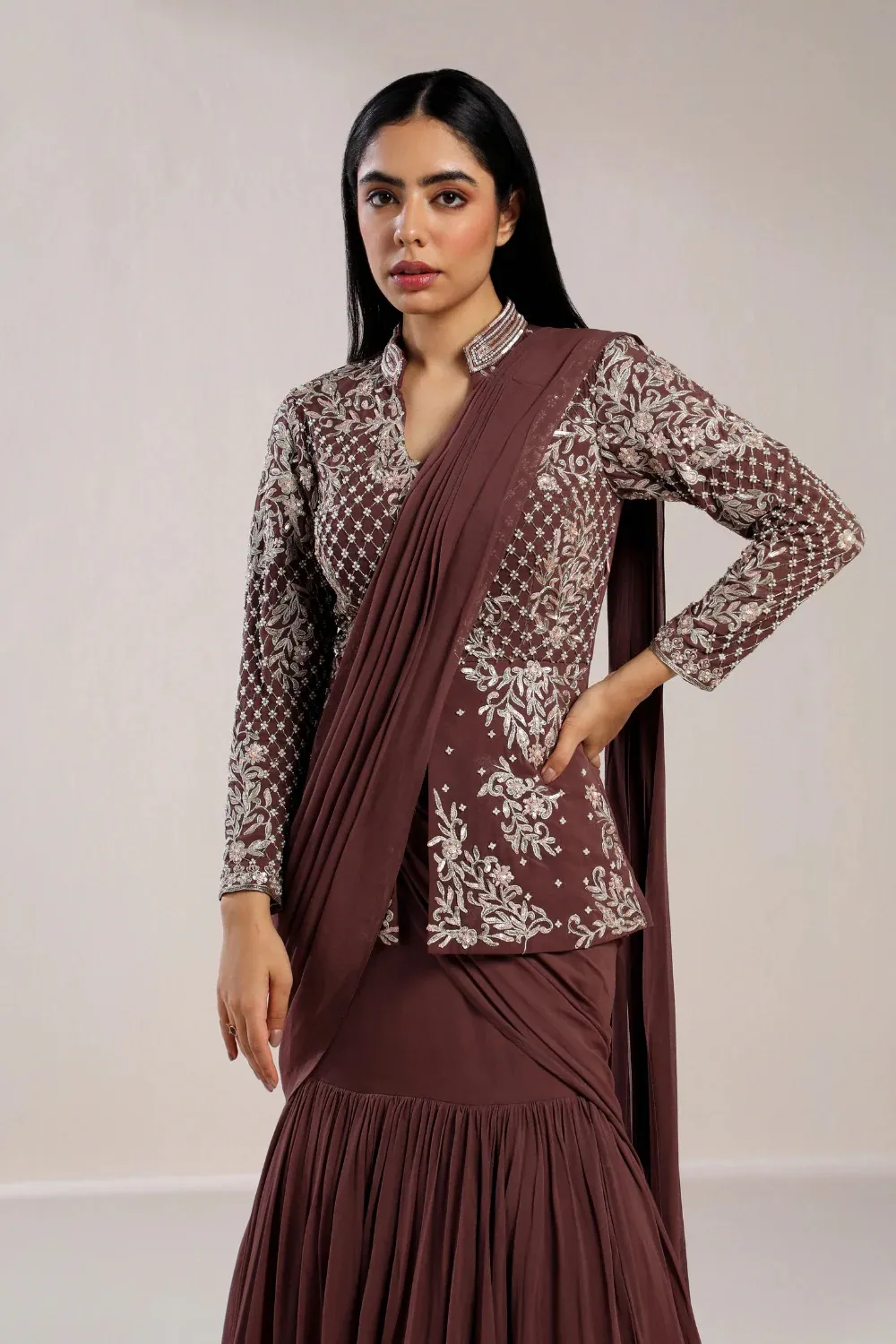 Bt 7135 Chinon Embroidery Worked Trending Party Wear Jacket Lehenga with Dupatta Sarees