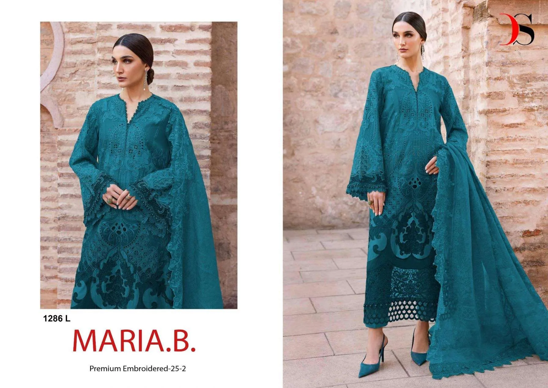 Deepsy Suits Maria B Premium Embroidered 25 Vol 2 Hit Design 1286 Pakistani Suits