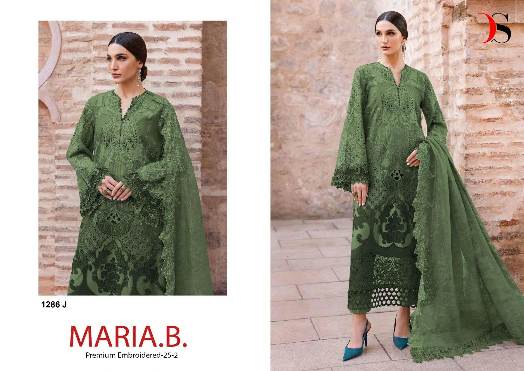 Deepsy Suits Maria B Premium Embroidered 25 Vol 2 Hit Design 1286 Pakistani Suits