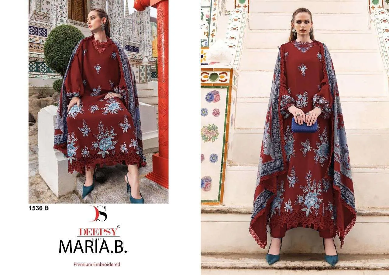 Deepsy Suits Maria B Premium Embroidered Rayon Vol 4 Hit Design 1536 Pakistani Suits