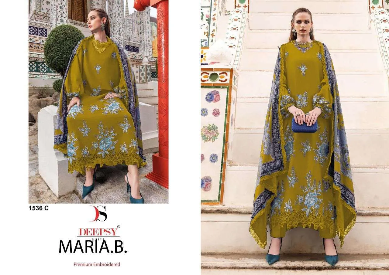 Deepsy Suits Maria B Premium Embroidered Rayon Vol 4 Hit Design 1536 Pakistani Suits
