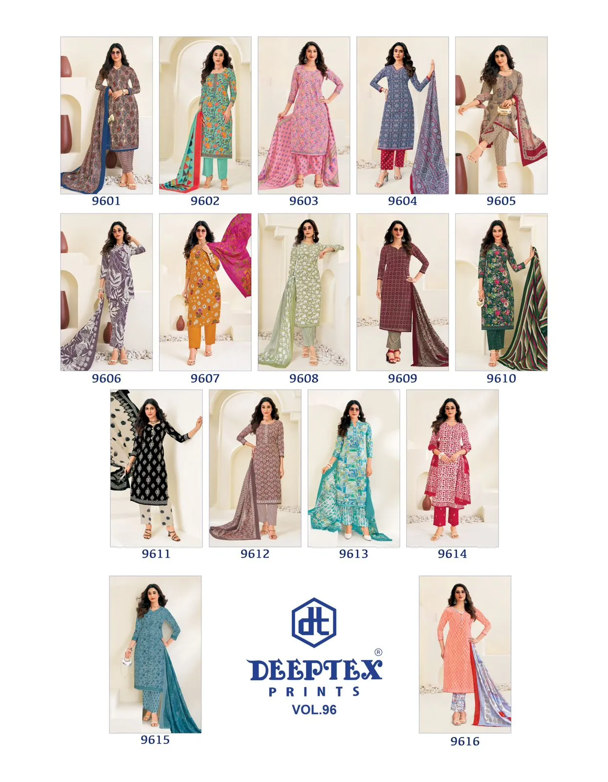 Deeptex Miss India Vol 96 Unstitched Suits