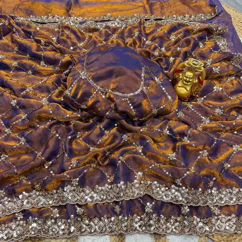 Ds 787 Pure Space Silk Handworked Party Wear Designer Saree Collection Sarees - Image 18