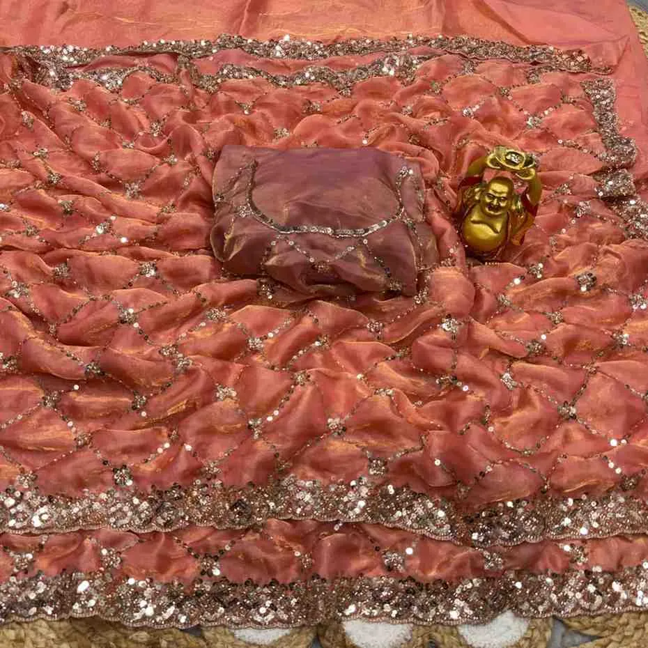 Ds 787 Pure Space Silk Handworked Party Wear Designer Saree Collection Sarees - Image 2