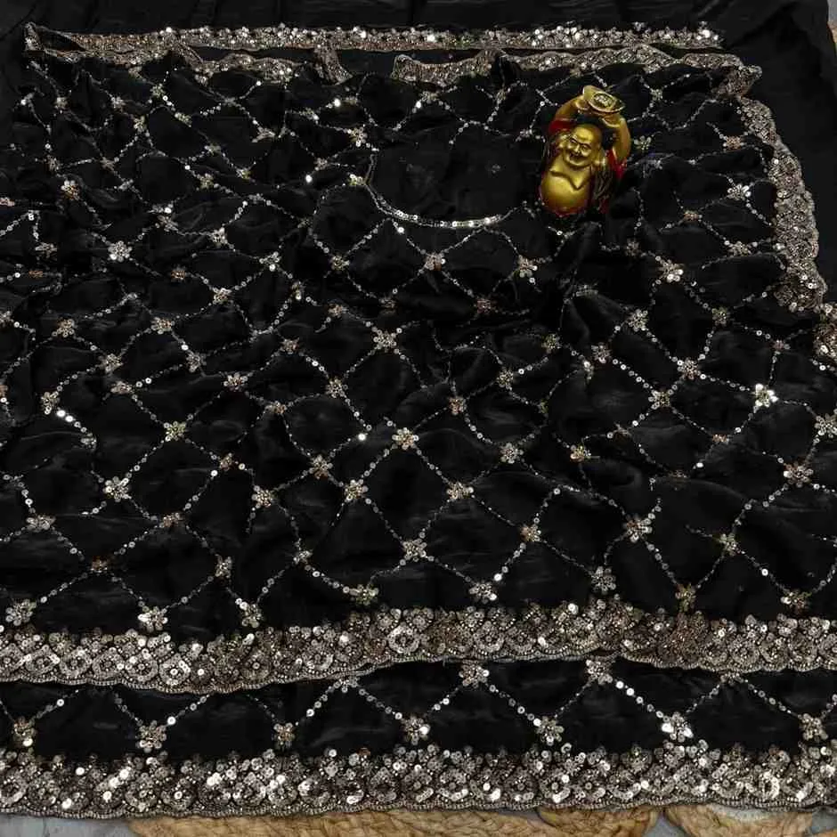 Ds 787 Pure Space Silk Handworked Party Wear Designer Saree Collection Sarees - Image 6