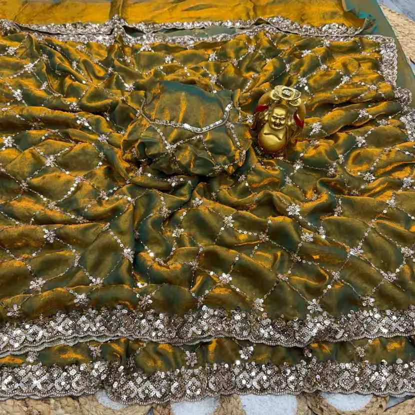 Ds 787 Pure Space Silk Handworked Party Wear Designer Saree Collection Sarees - Image 8