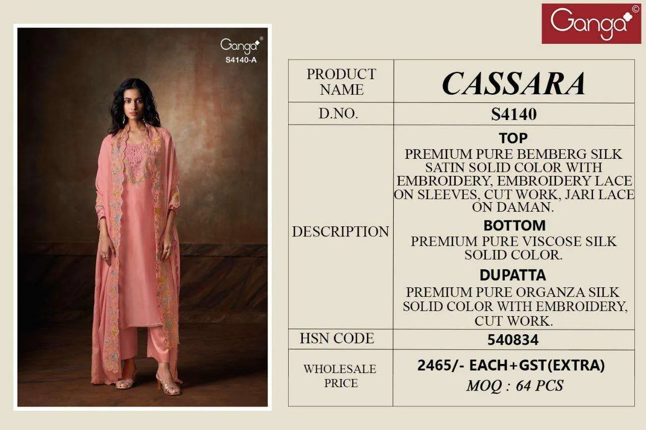 Ganga Cassara 4140 Semi Stitched Suits