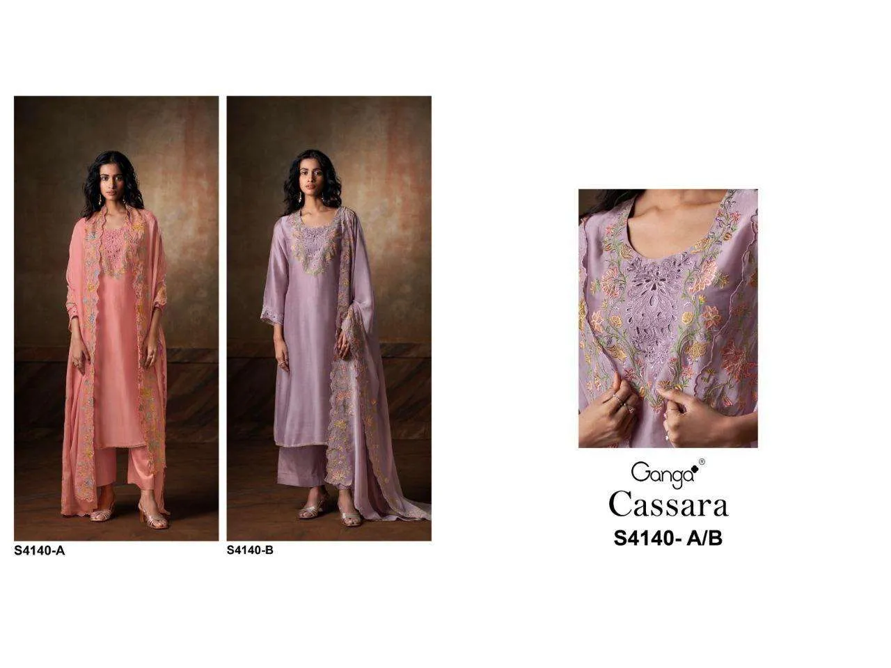 Ganga Cassara 4140 Semi Stitched Suits
