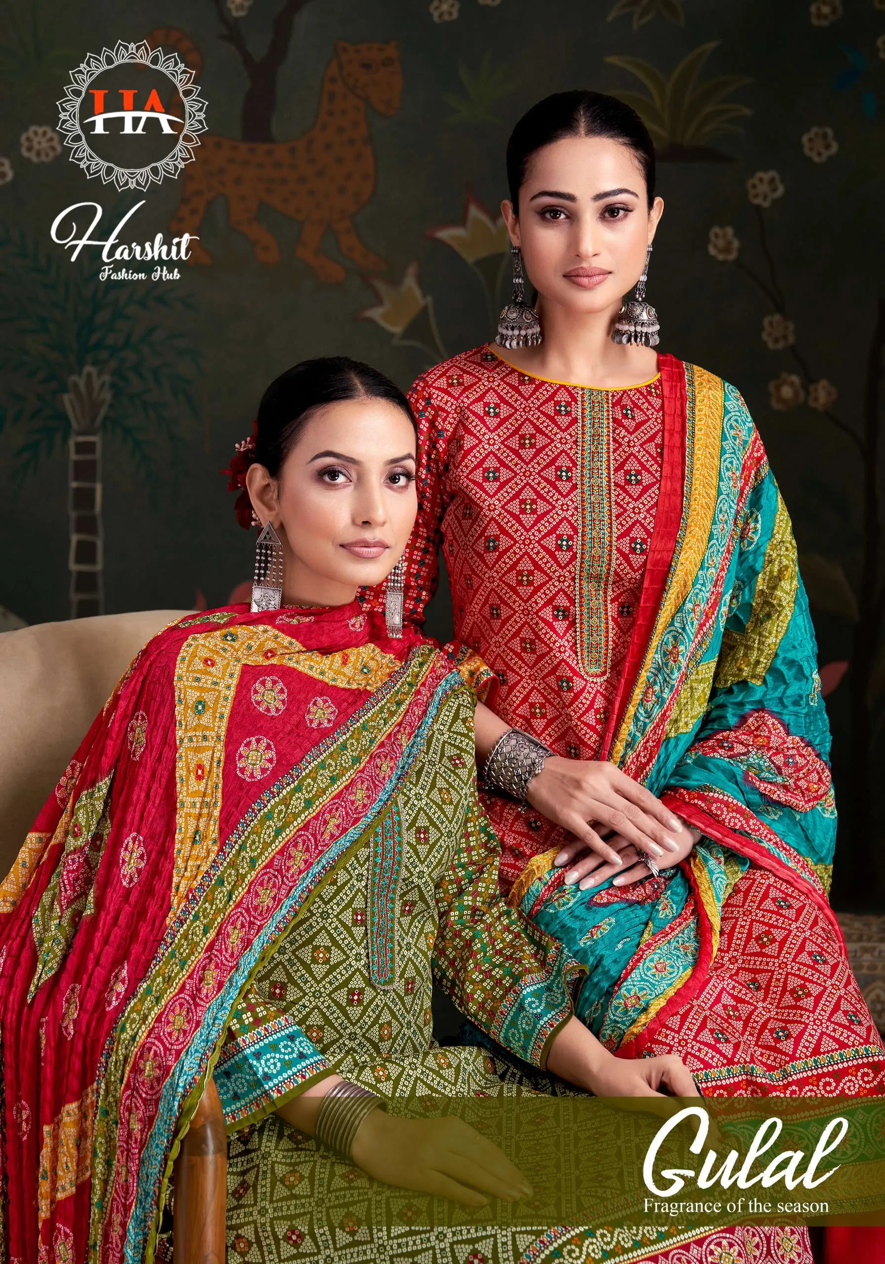 Harshit Fashion Hub Gulal Semi Stitched Suits