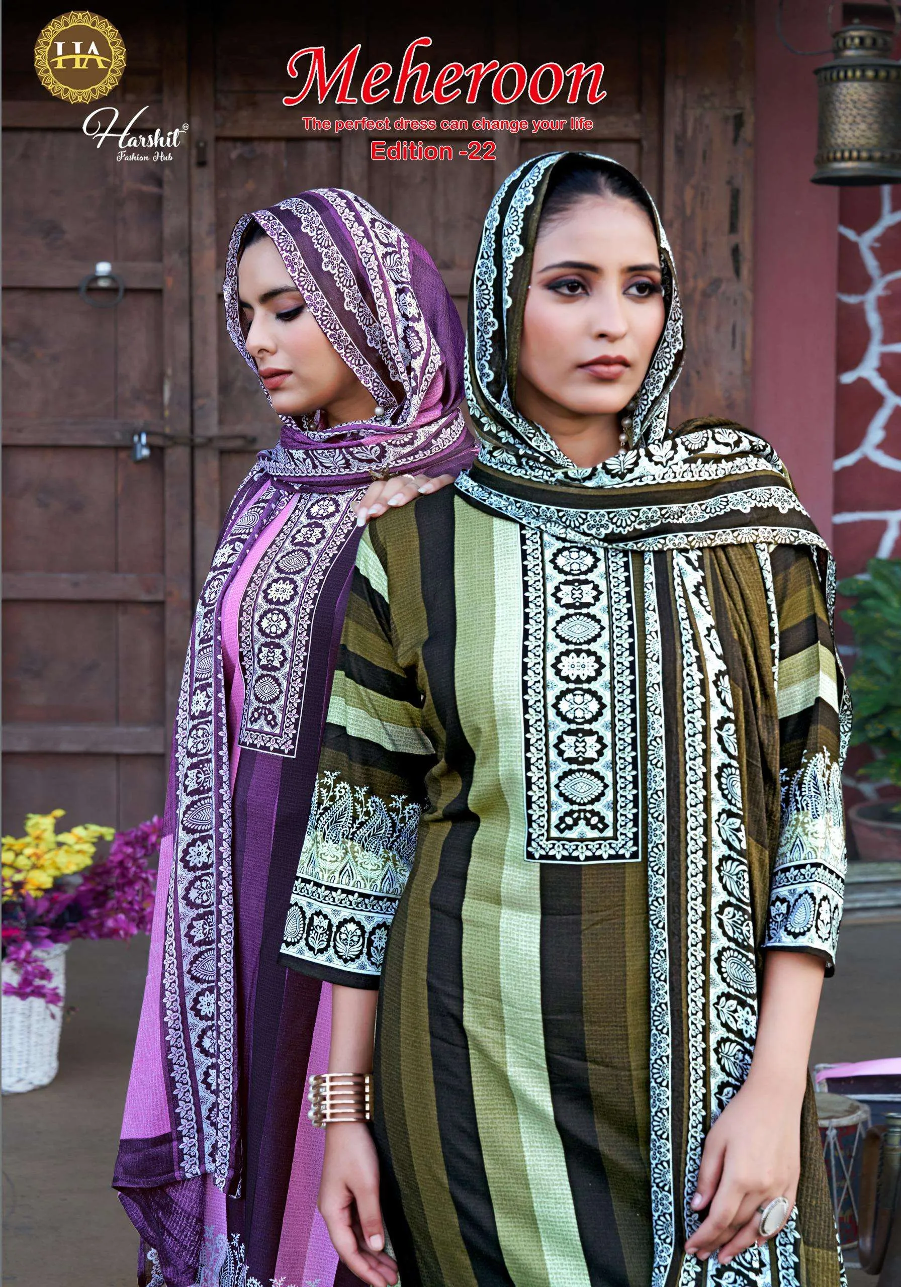 Harshit Fashion Hub Meheroon Edition 22 Semi Stitched Suits