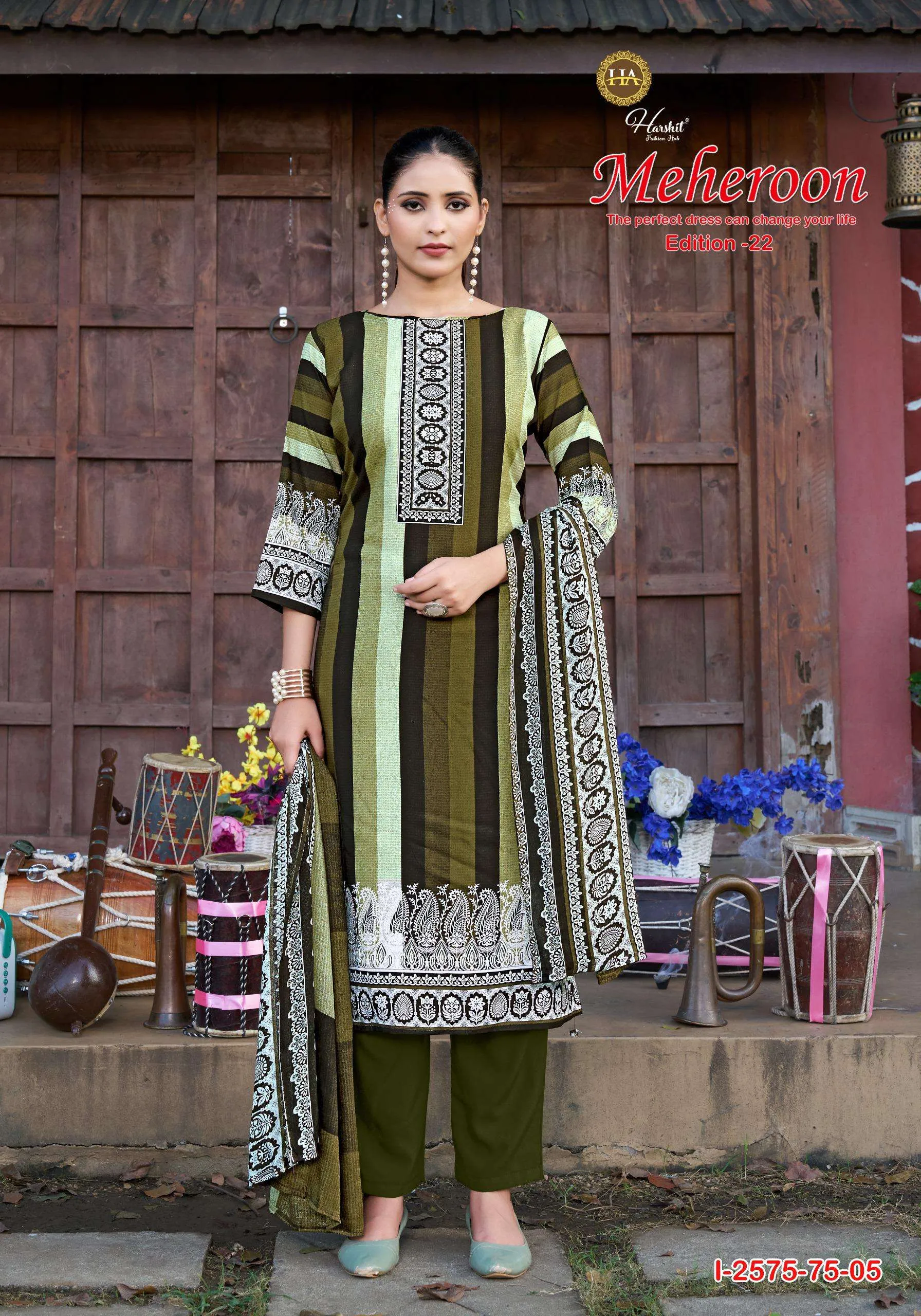 Harshit Fashion Hub Meheroon Edition 22 Semi Stitched Suits