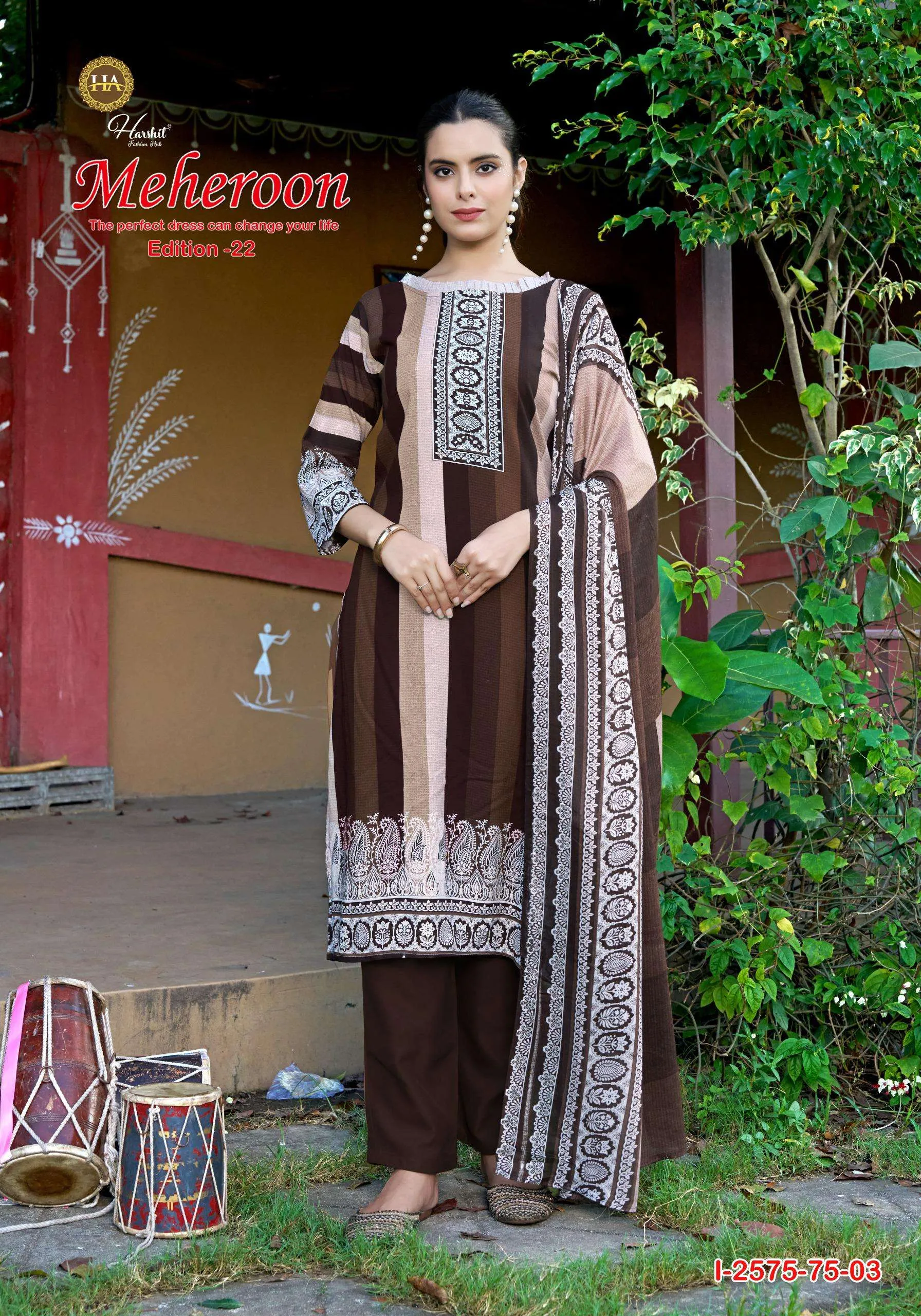 Harshit Fashion Hub Meheroon Edition 22 Semi Stitched Suits