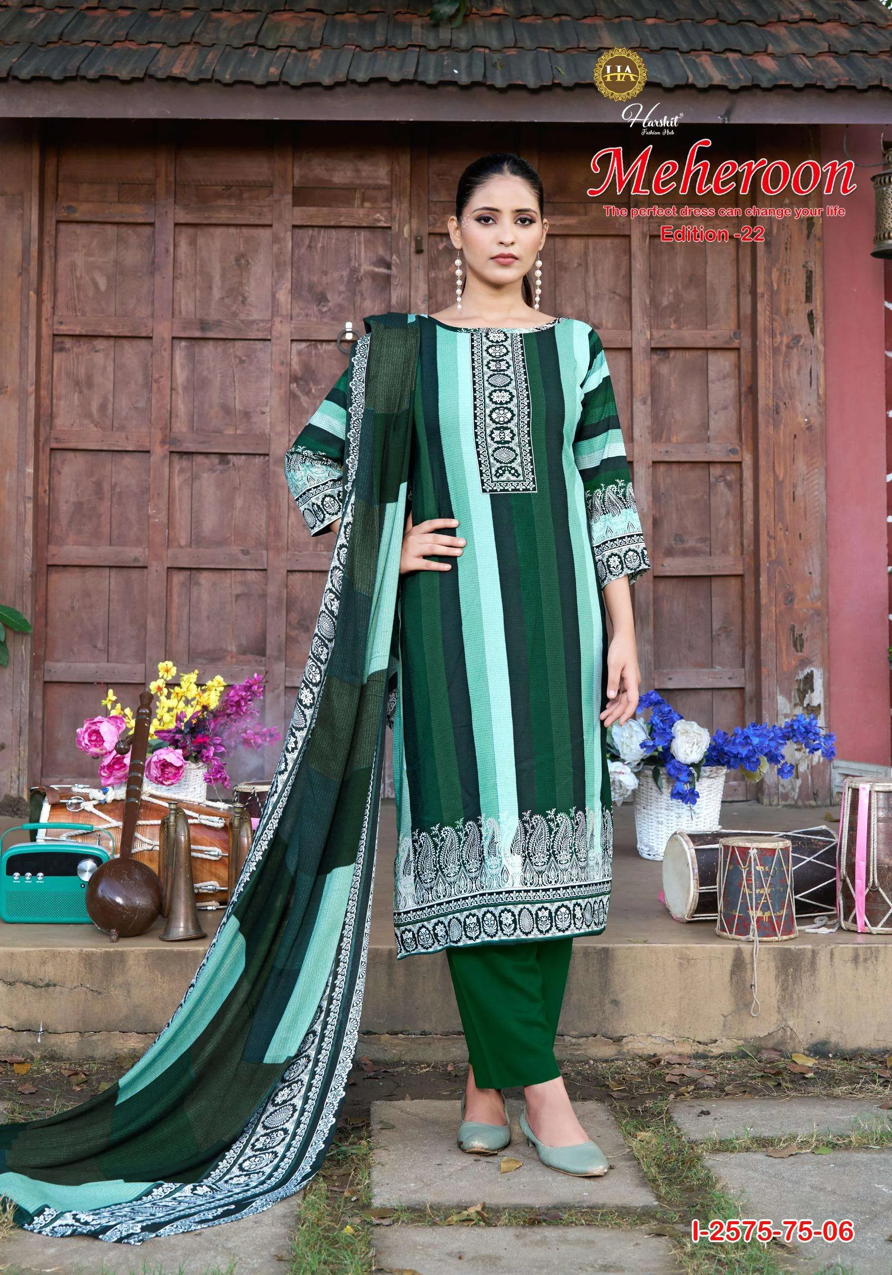 Harshit Fashion Hub Meheroon Edition 22 Semi Stitched Suits